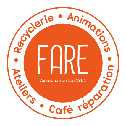 Association Le FARE - Logo du FARE en orange - les ateliers