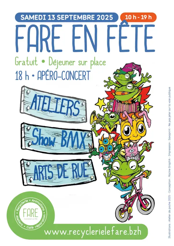 Samedi 13 septembre la recyclerie organise son événement FARE en Fête autour d'ateliers et arts de rue de 10h à 19h