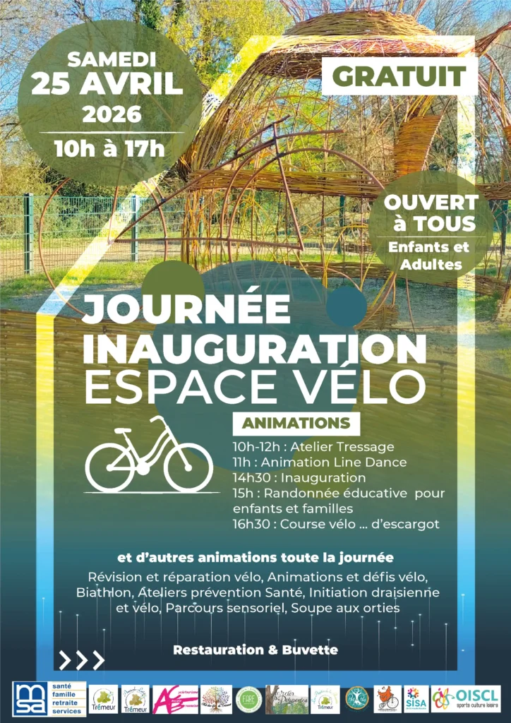 Les répar'acteurs du café de la réparation #16 seront présents le 25 avril, toute la journée de 10h à 17h, sur le parking de l'école de Trémeur dans le cadre de la journée inauguration espace vélo organisé par l'OISCL