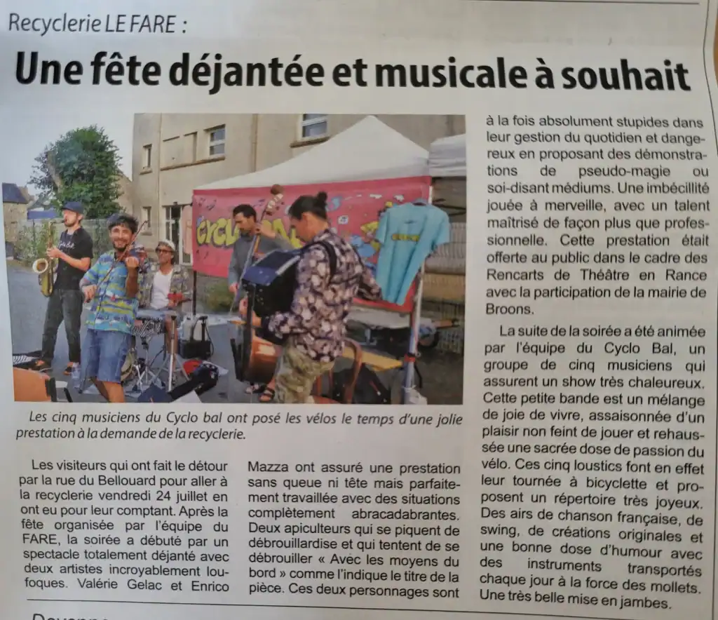 Article FARE en Fête Hebdomadaire d'armor du 1er août 2026
